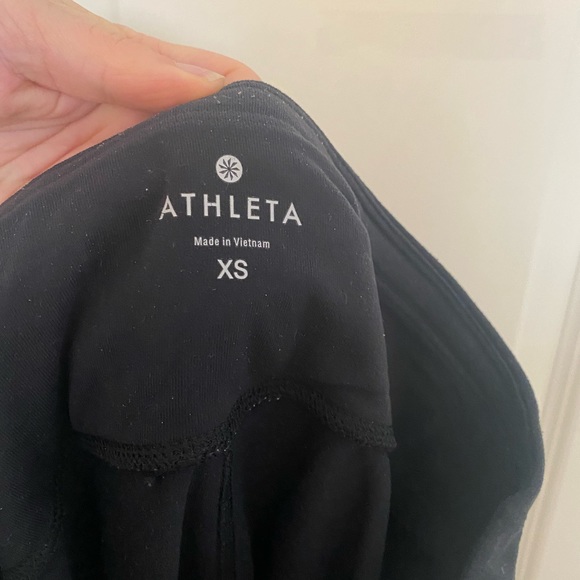 Athleta Black Running Leggings Tights 3/4 length XS Reflective - Picture 3 of 4